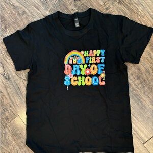 Black 'Happy First Day of School' T-Shirt size medium NWOT